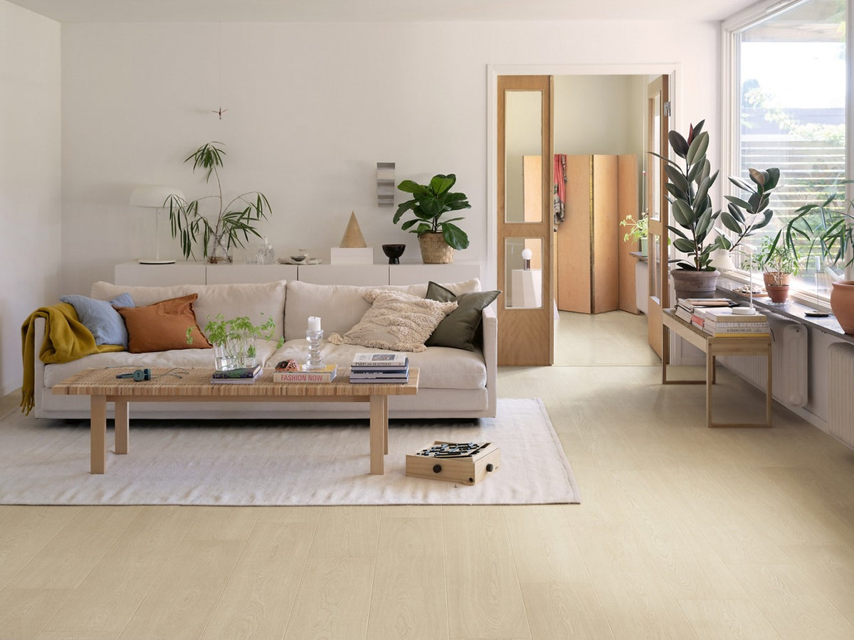 Sol stratifié Pergo Odense Chêne argile 9,5 mm - en situation dans un intérieur (5)