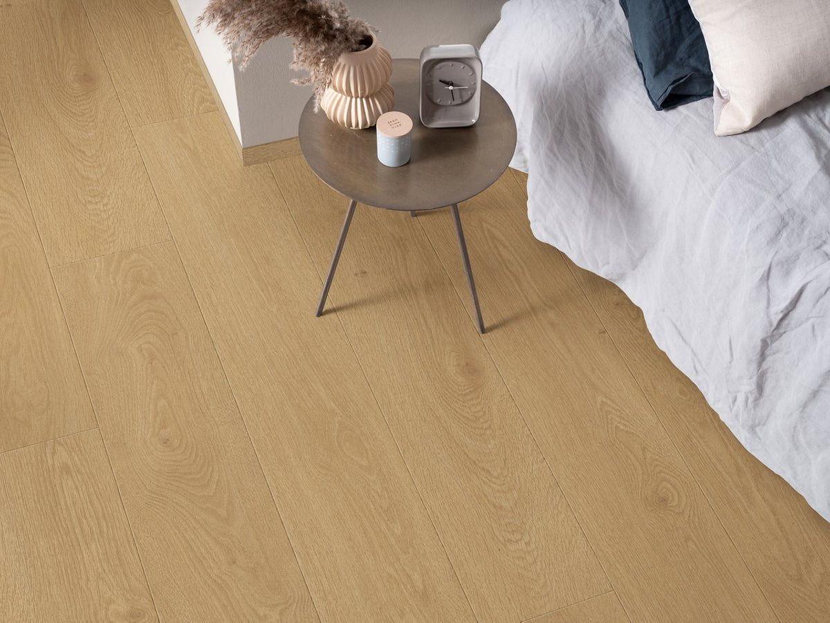Sol stratifié Pergo Visby Chêne Rosé 8 mm - en situation dans un intérieur