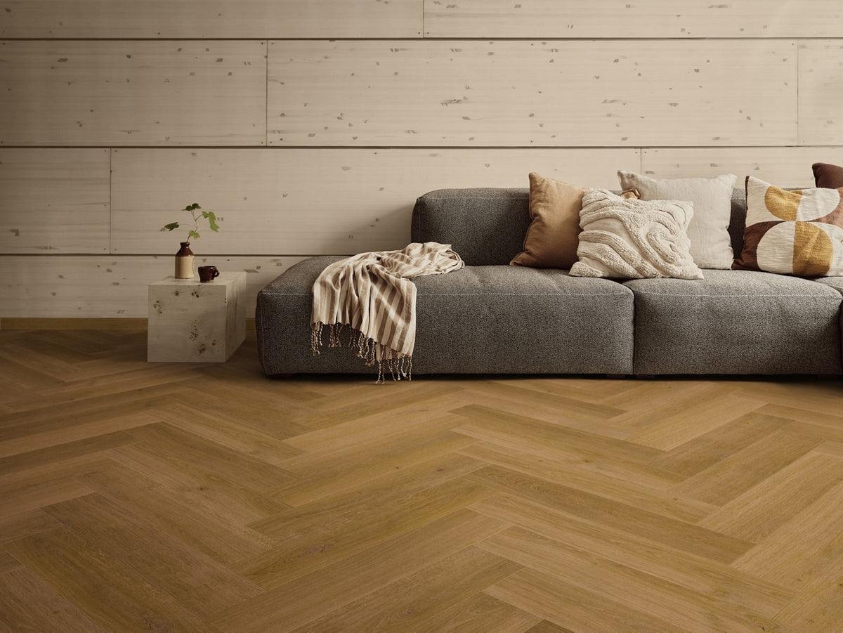 Sol stratifié Pergo Kungshamn Chêne Ambre fumé 8 mm - en situation dans un intérieur (4)